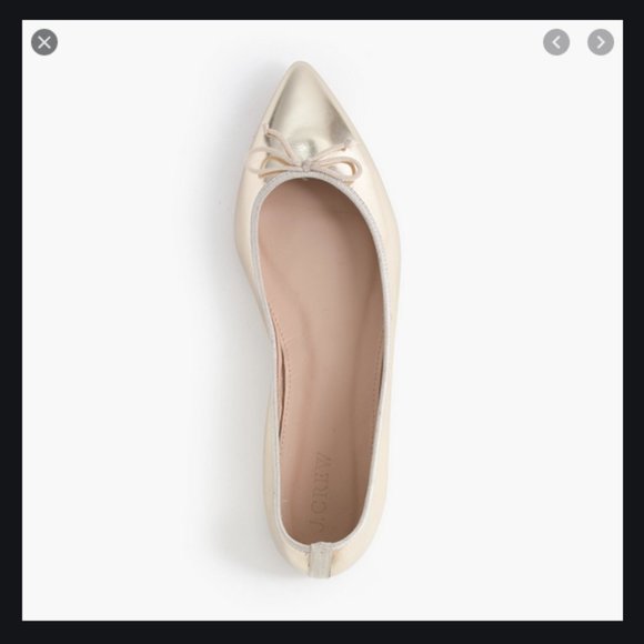 J. Crew Shoes - J. Crew Gemma Pointed Toe Flat Gold Size 6.5
